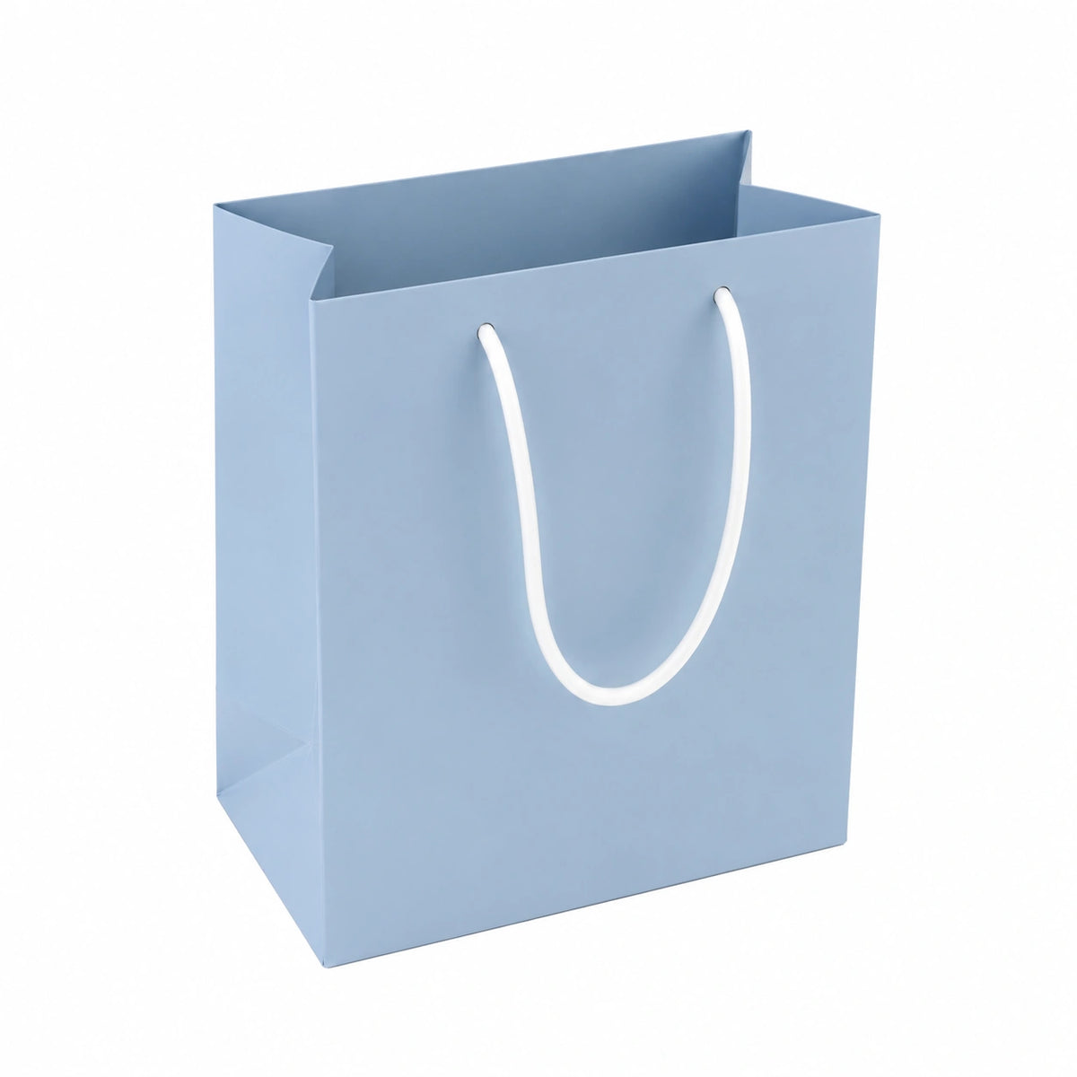 Geschenktüte 18 x 8 x 24 cm aus Papier Hellblau mit Kordelgriffen